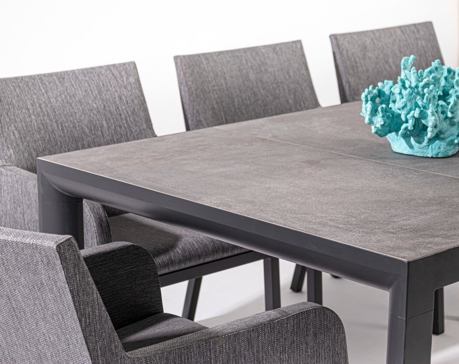 Tischplatte MASON, Bizzotto cm, Aluminium, aus Gartentisch Witterungsbeständig Keramik, Anthrazit, 100 220 x