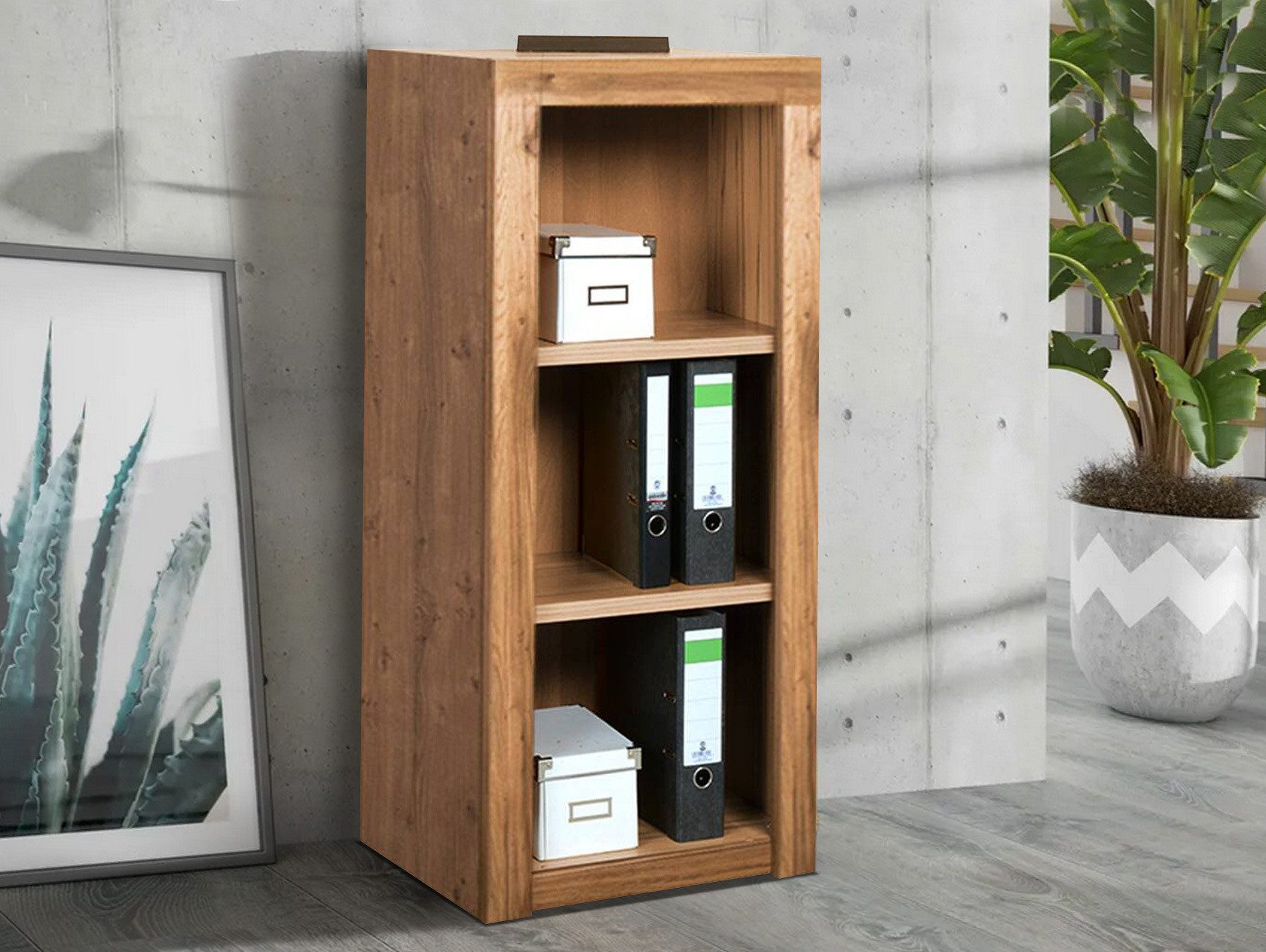 Moebel-Eins Bücherregal, OFFICE FOUR Aktenregal klein schmal, Material teilmassiv