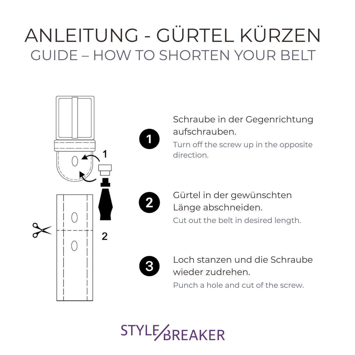 styleBREAKER Ledergürtel Echtleder Gürtel Velours (1-St) – Bild 5 von 5