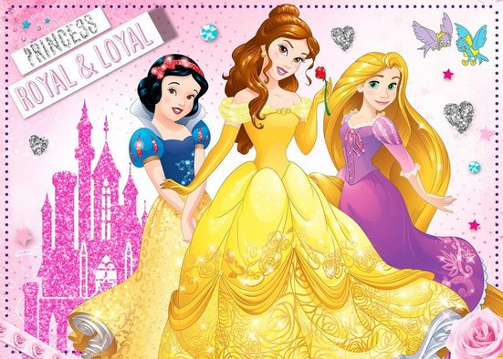 Disney Leinwandbild »Prinzessinnen«, mit Glitzer