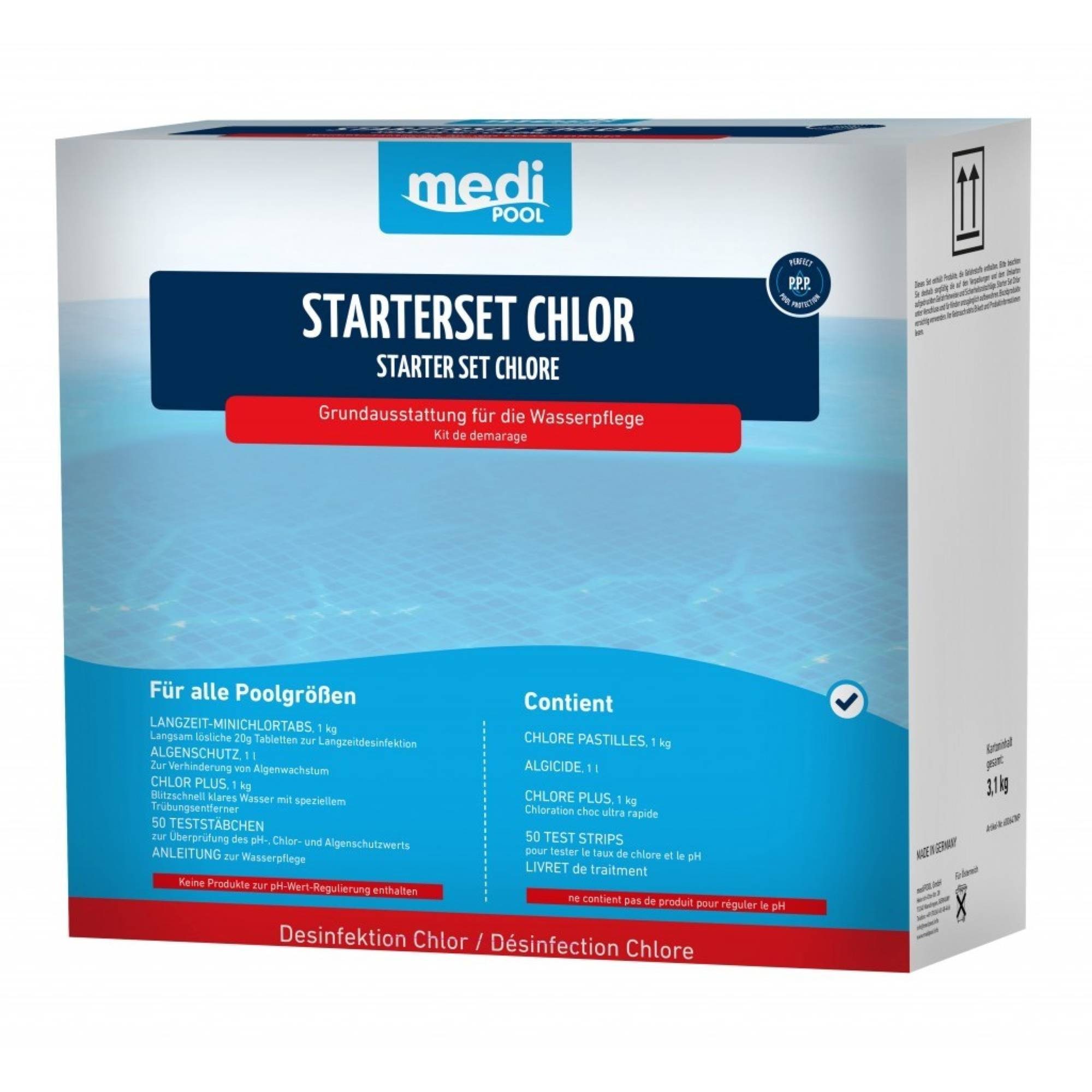 Poolpflege mediPool - Starter Set - Chlor (mit Chlor PLUS) 3