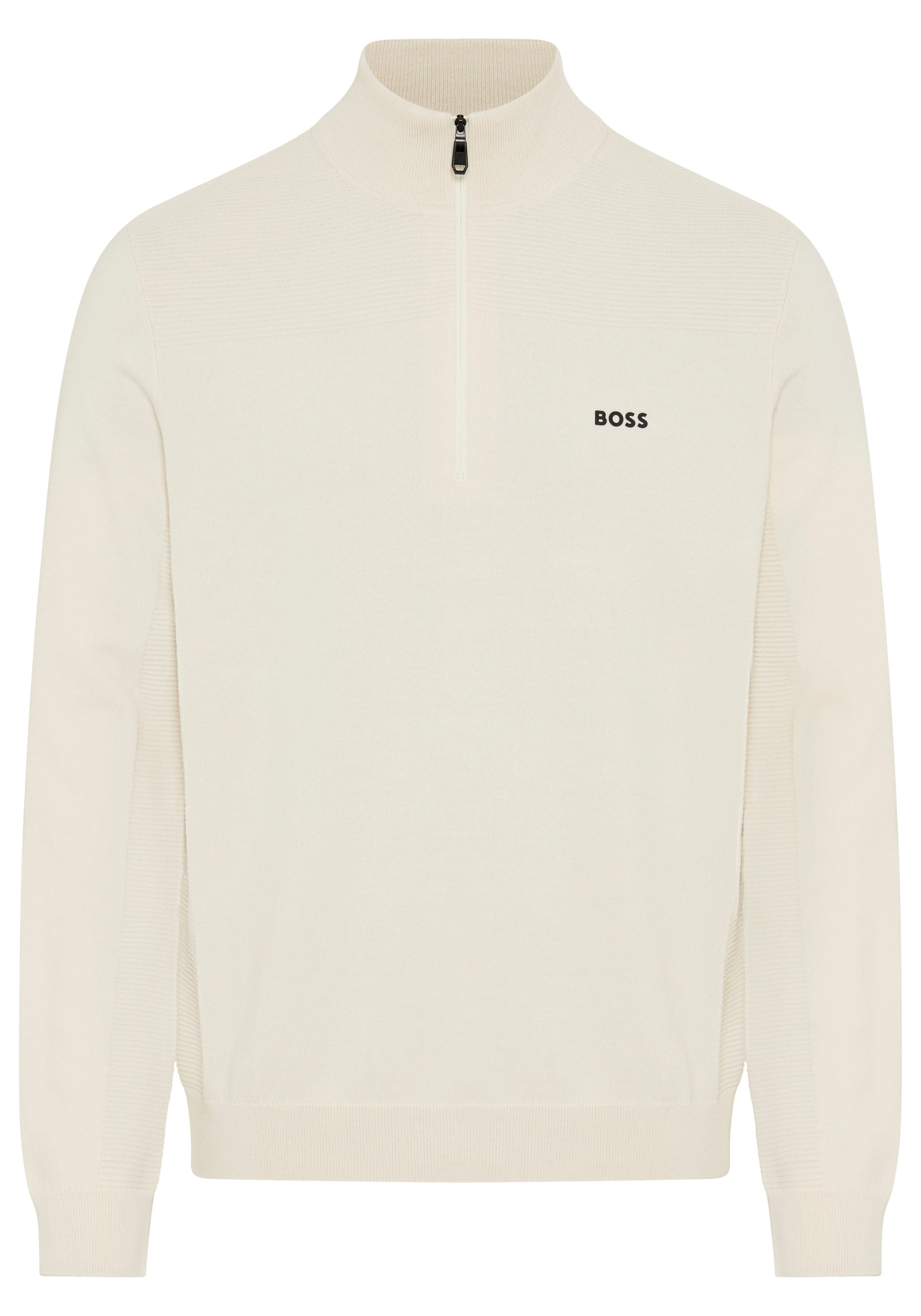BOSS GREEN Strickpullover Stehkragen mit Reißverschluss, günstig online kaufen