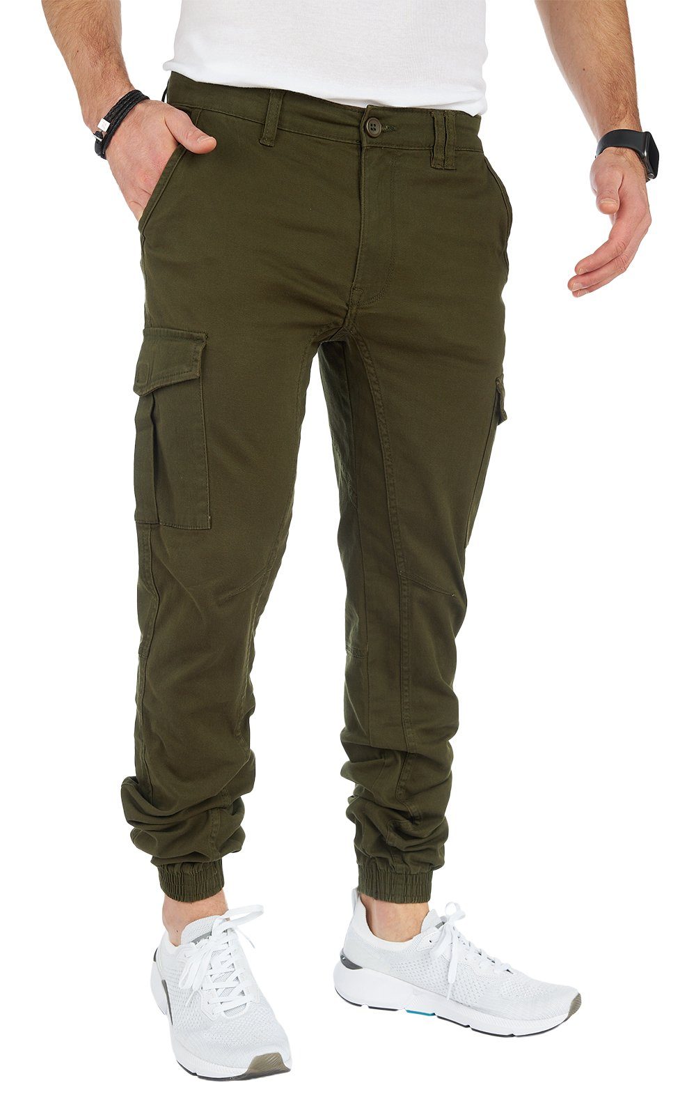 Styleko Cargohose 8002 männer Dark Chino Green Cargohose Hose Herren Cargohose Styleko Cargohose