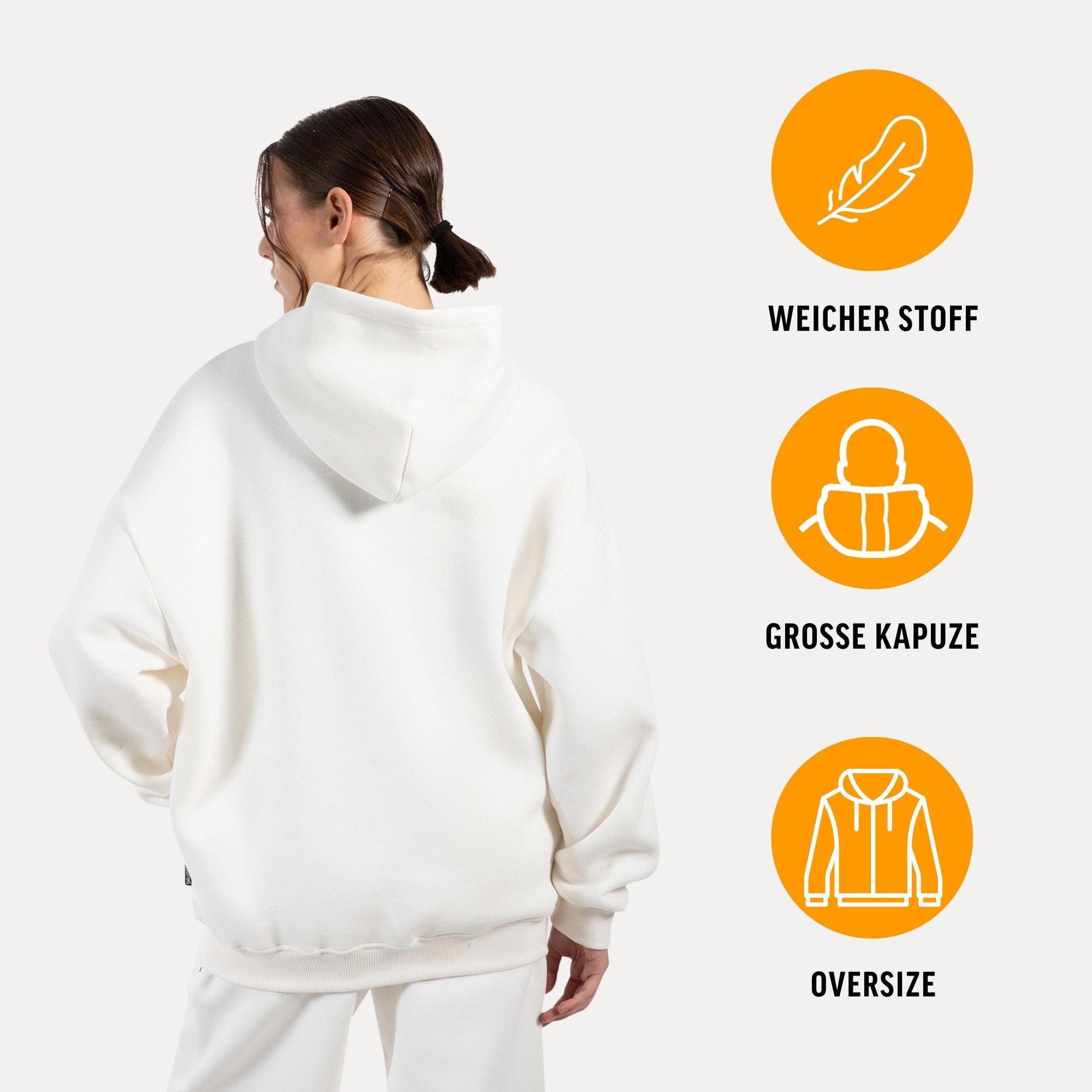 Smilodox Hoodie Lyanna, Oversize Zip Kapuzenpullover mit Reißverschluss, Fl günstig online kaufen