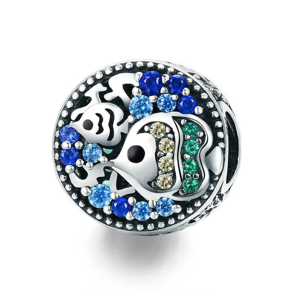 PANDACHARMS Bead Fische im türkisblauen Ozean Charm für Charm Armband, Silb günstig online kaufen