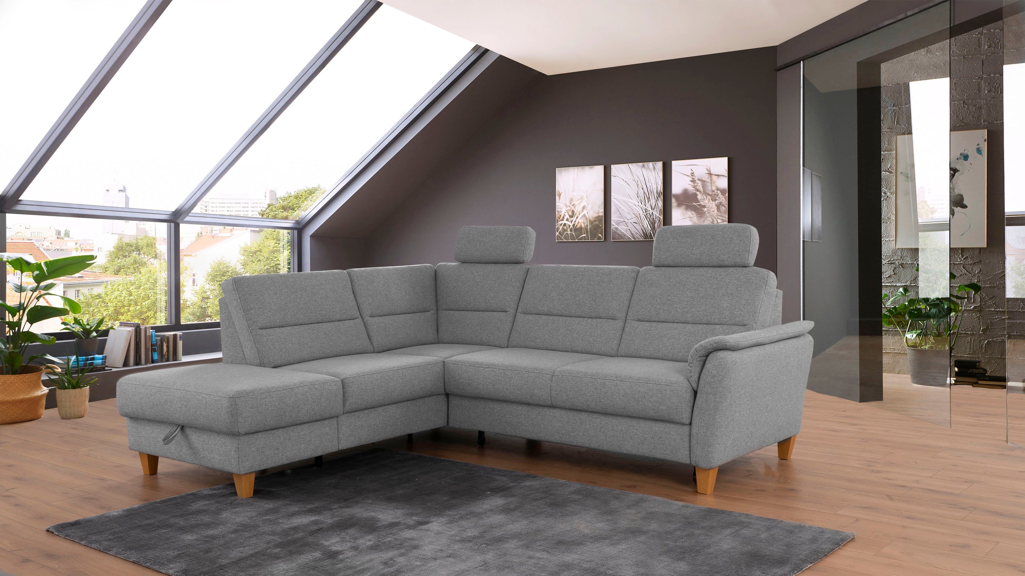 Home affaire Ecksofa Palmera L-Form, Federkern, günstig online kaufen