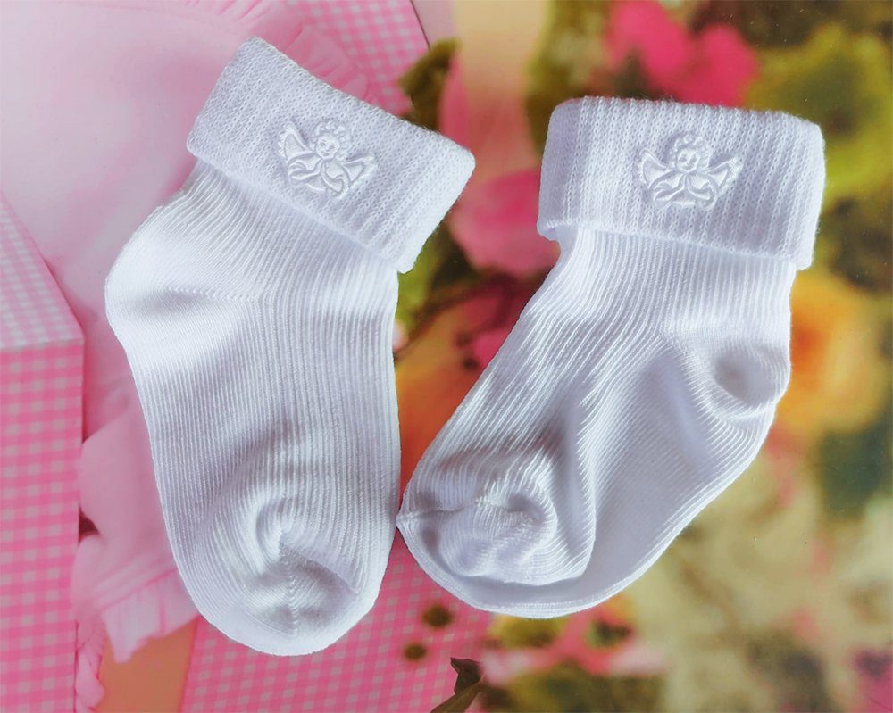 La Bortini Socken Socken Baby und Kinder Socken in Weiß für Taufe ab 0Mon bis 4Jahre