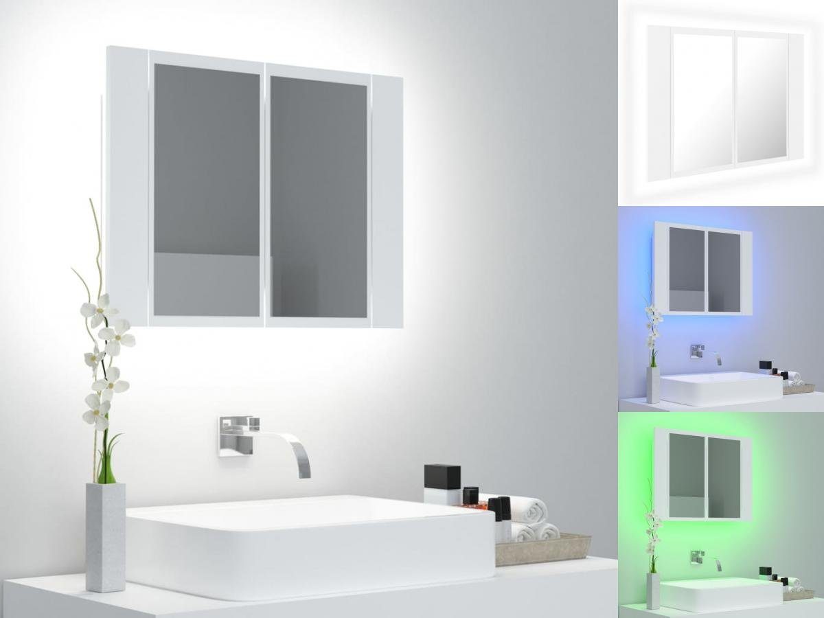 vidaXL Spiegel LED-Bad-Spiegelschrank Weiß 60x12x45 cm Badezimmer LED-Beleuchtung Spi