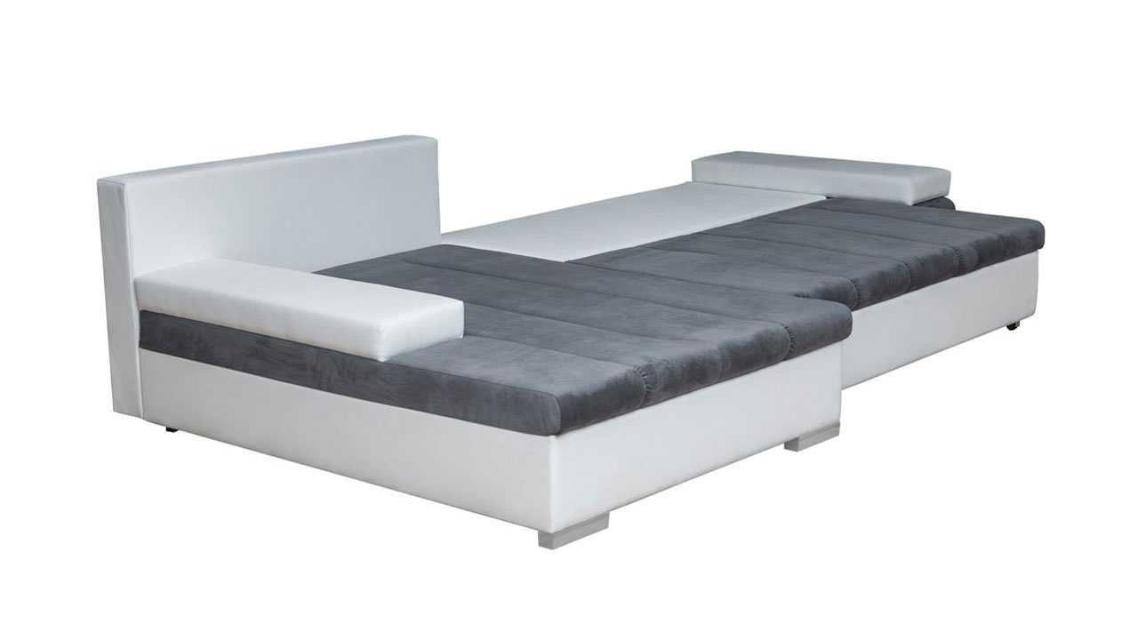 mit L-Form Moderne Bangkok Ecksofa Premium, Couch und Bettkasten Schlaffunktion, Eckcouch, MIRJAN24