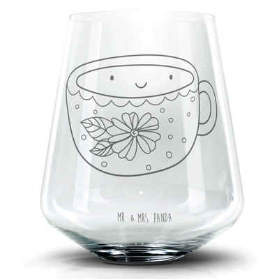 Mr. & Mrs. Panda Cocktailglas Kaffee Tasse - Transparent - Geschenk, Cocktail Glas mit Wunschtext, Premium Glas, Laser-Gravierte Motive