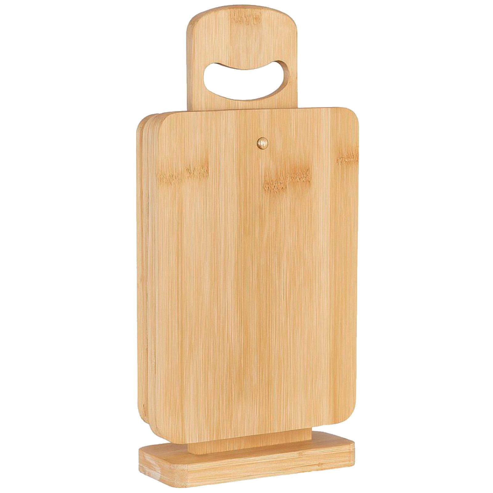 Koopman Frühstücksbrett Bambus Natur 7 Tlg., Holz, (Set, 7-St., Packung), 7 Tlg., Selbststehend, Metall & Holz, Hellbraun, Tragegriff – Bild 4 von 4
