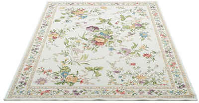 Teppich Flomi Sagrini, THEKO, rechteckig, Höhe: 4 mm, Flachgewebe, Pastell-Farben, Blumen Design