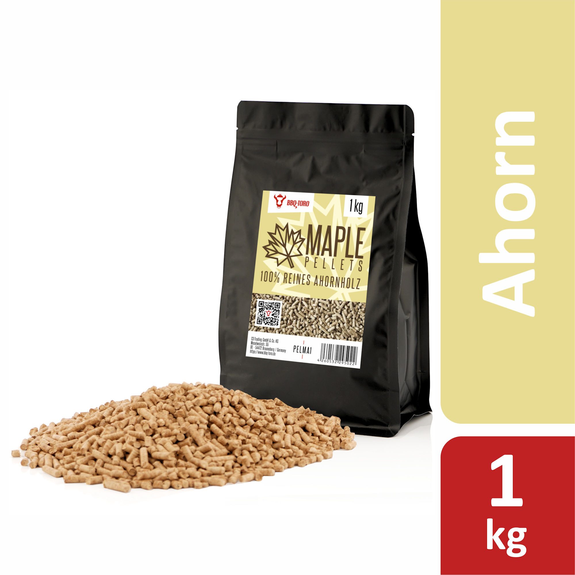 BBQ-Toro Holzpellets Maple Pellets aus 100% Ahornholz, 1 kg, Grillpellets, Ahornpellets, 1.00 kg