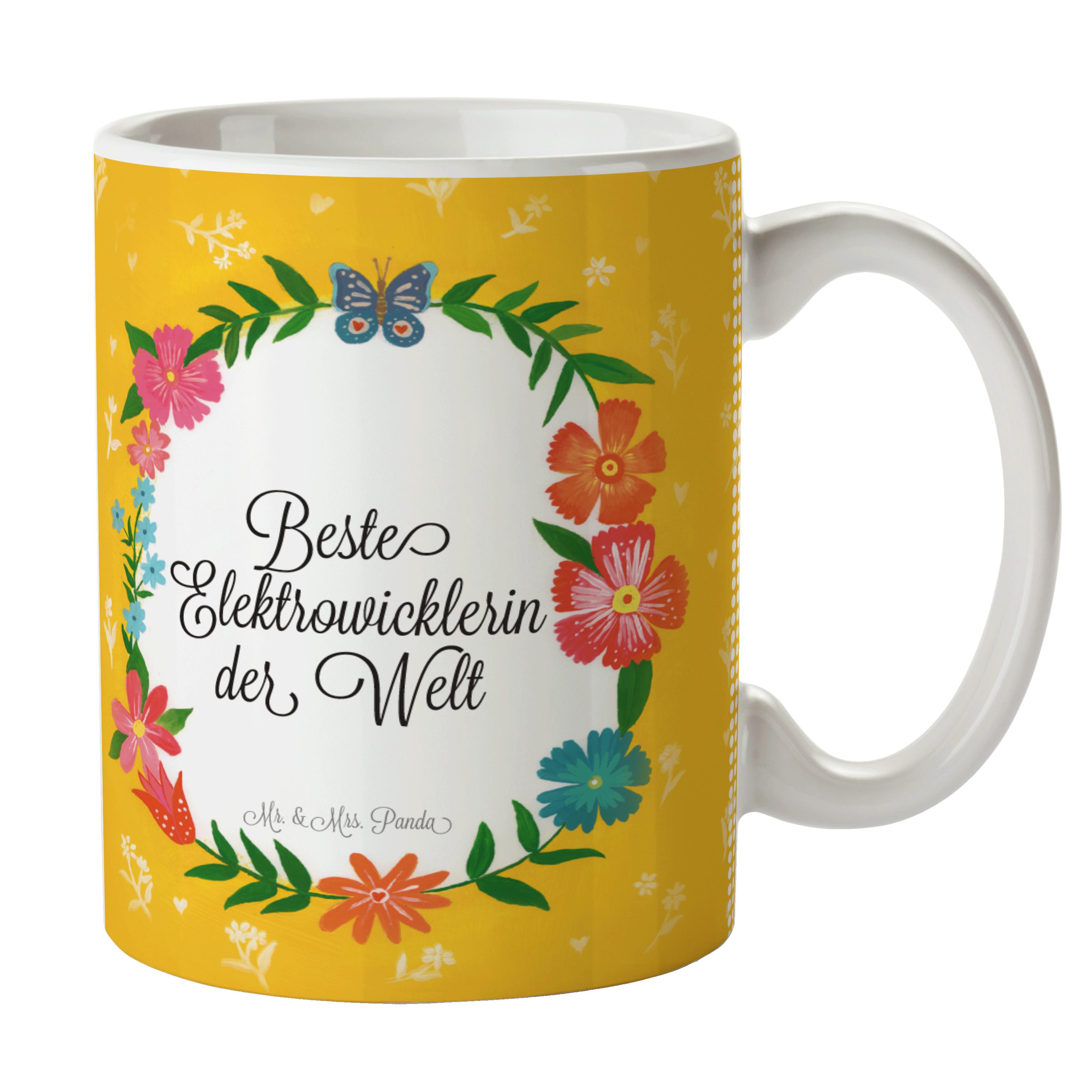 Mr. & Mrs. Panda Geschenk Kaffe, Tasse - Büro Tasse, Elektrowicklerin Keramik Beruf, Tasse, Geschenk