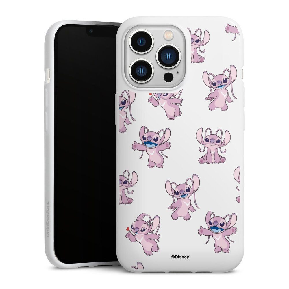 DeinDesign Handyhülle Lilo & Stitch Engel Disney Angel Faces Pattern Transparent, Apple iPhone 13 Pro Silikon Hülle Bumper Case Handy Schutzhülle