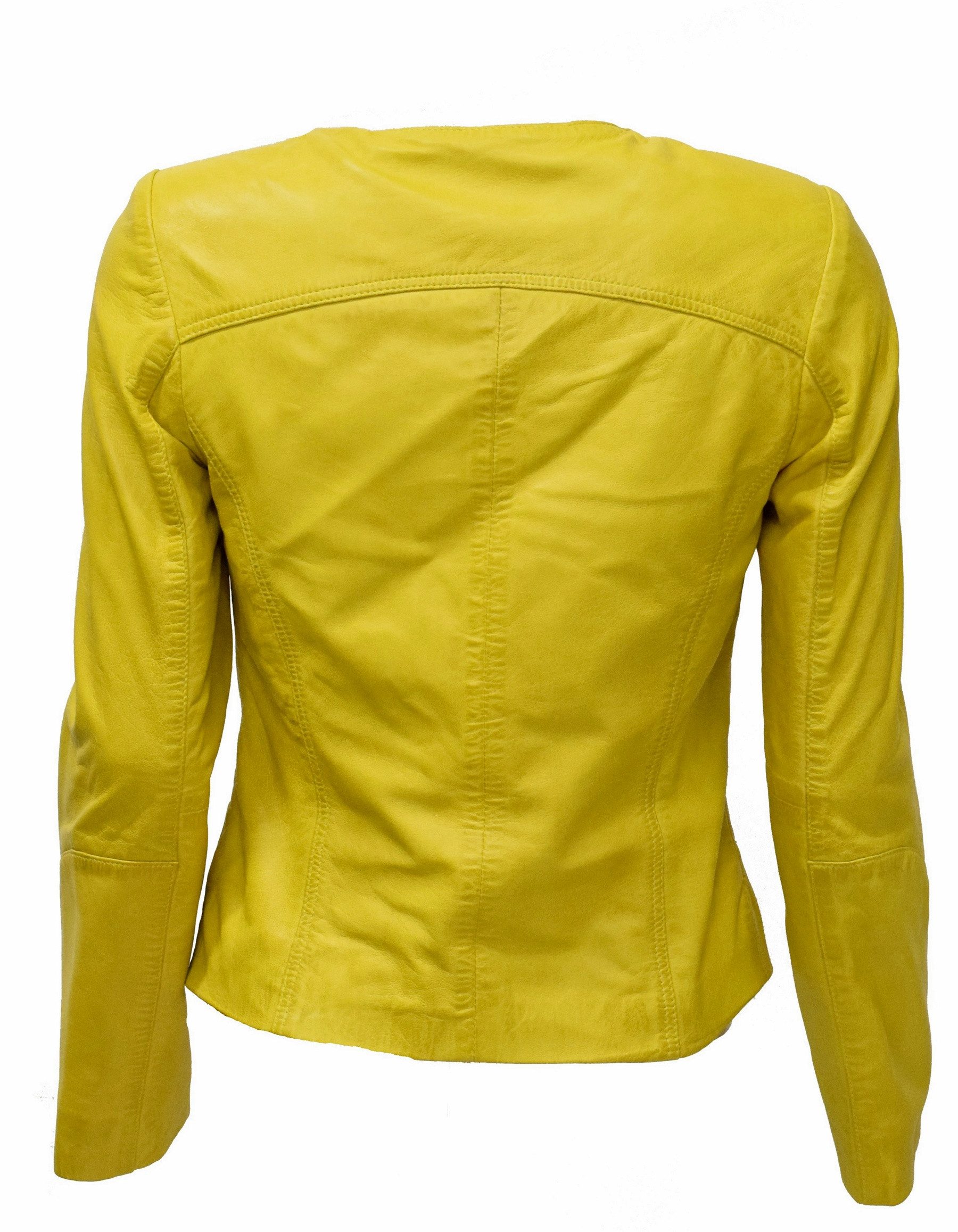 Zimmert Leather Lederjacke Bea (1-St) kragenlos, weiches Lammnappa, leichte Lederjacke, cognac, braun, Rot