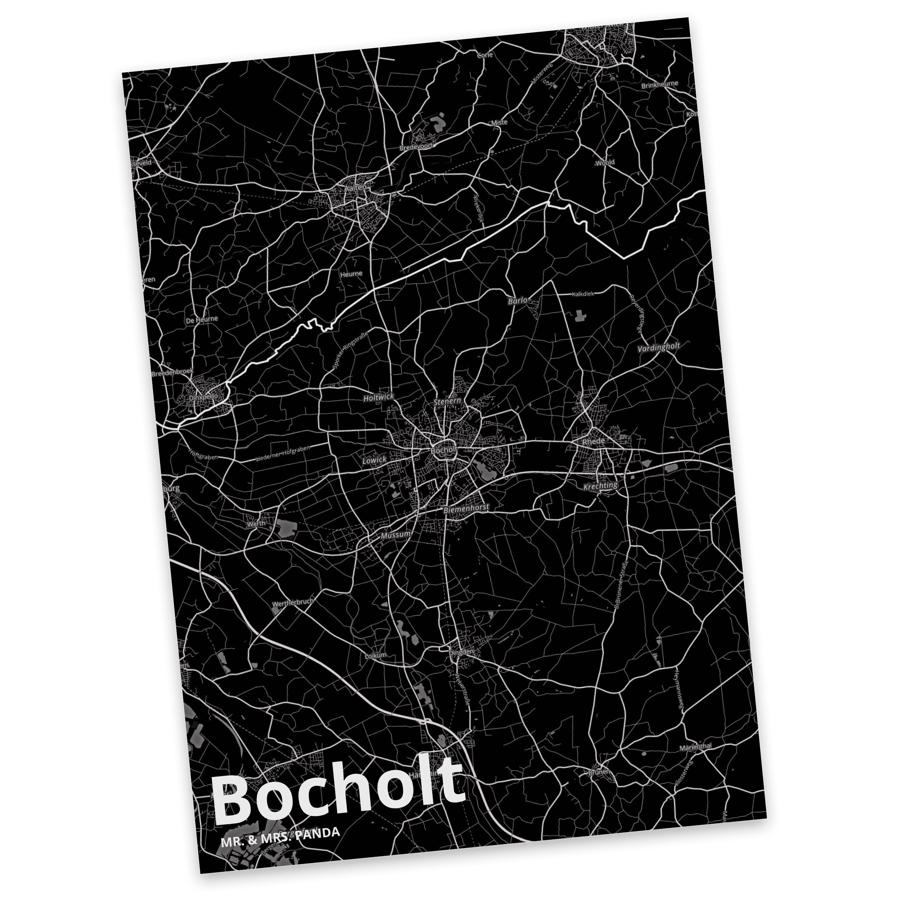 Ansichtskarte, & Land Stadt Bocholt - Dankeskarte, Mr. Mrs. Panda Dorf Karte Postkarte Geschenk,