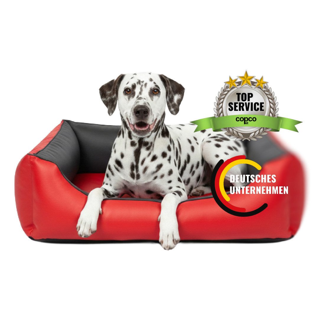 CopcoPet Tierbett Orthopädisches Hundebett / Wendebett Kleine bis Große Hunde, Kunstleder