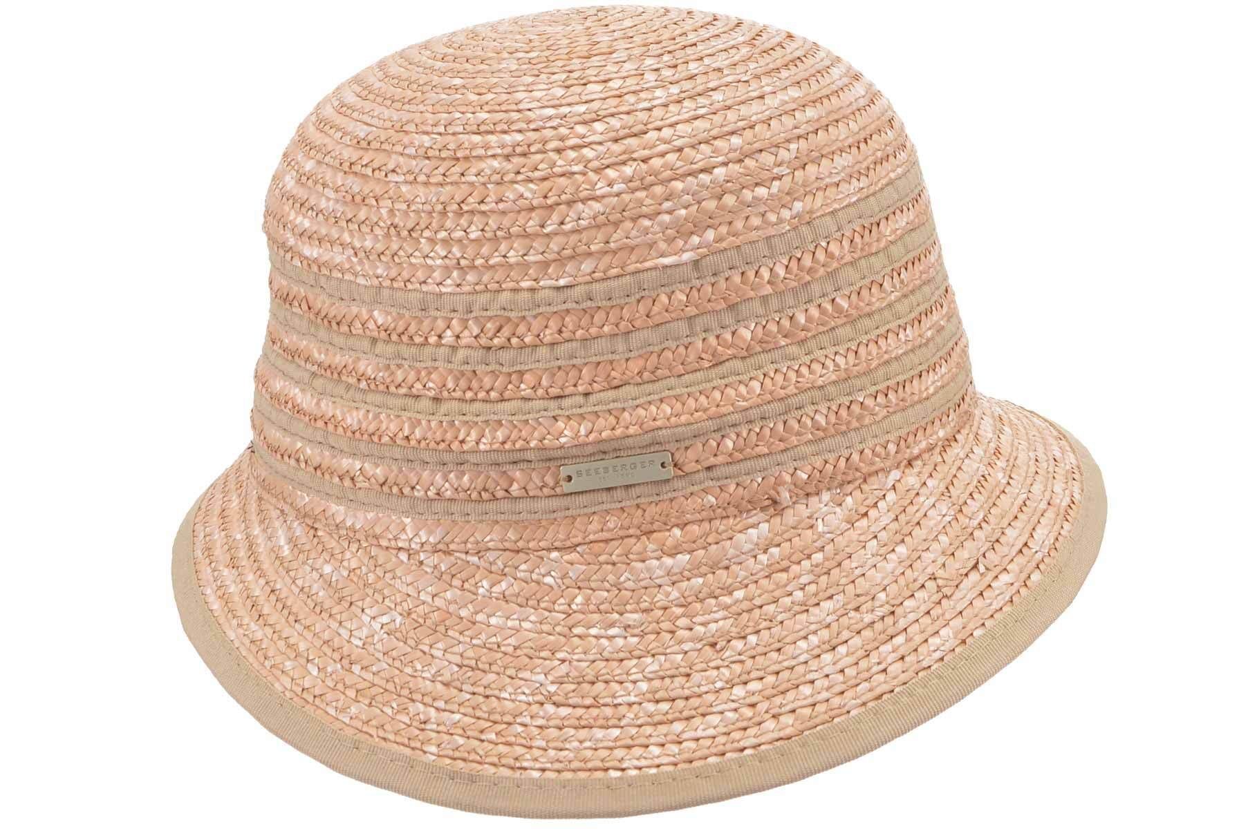 Seeberger Strohhut Strohborte Glocke mit Ripseinsatz 55179-0
