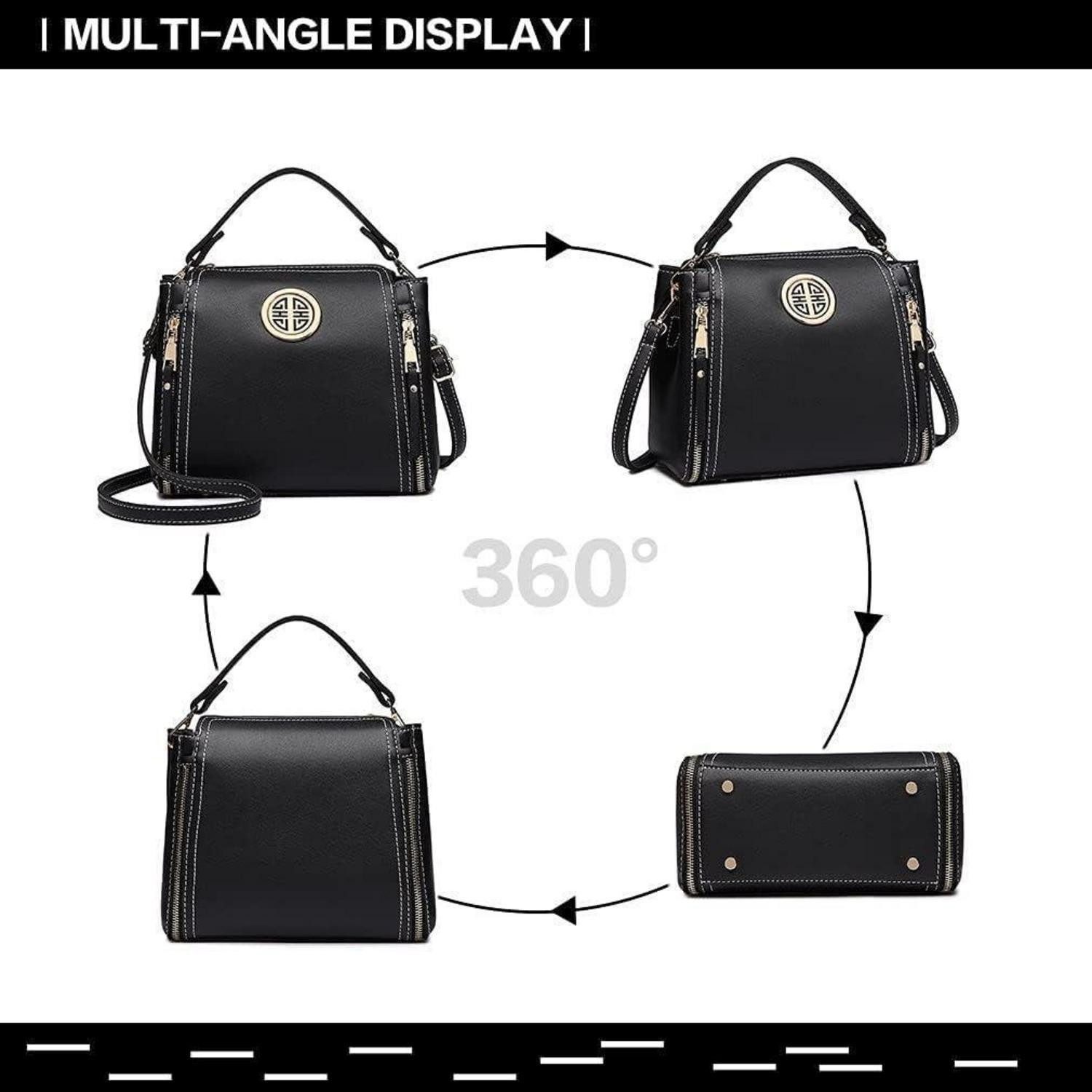 LuxusKollektion Handtasche Elegante Damen Handtasche Schultertasche Henkeltasche Pu Leder Schwarz
