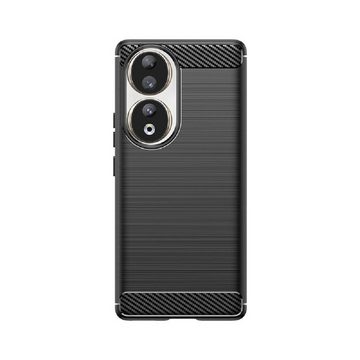 COFI 1453 Bumper Carbon Case für HONOR 90 LITE flexible Silikon-Carbon-Hülle schwarz