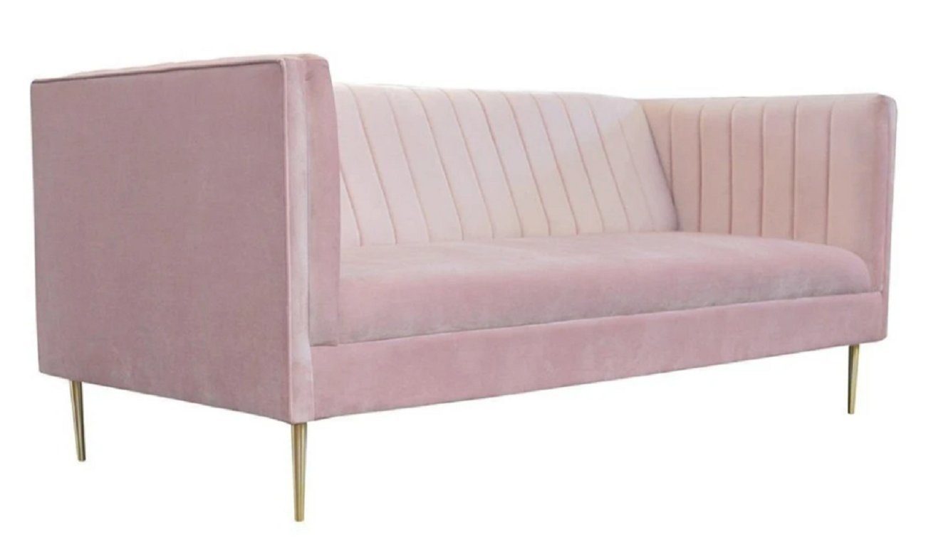 JVmoebel Sofa Dreisitzer Sofa Sofas Rosa Stoff Wohnzimmer Design Couch, Made in Europe