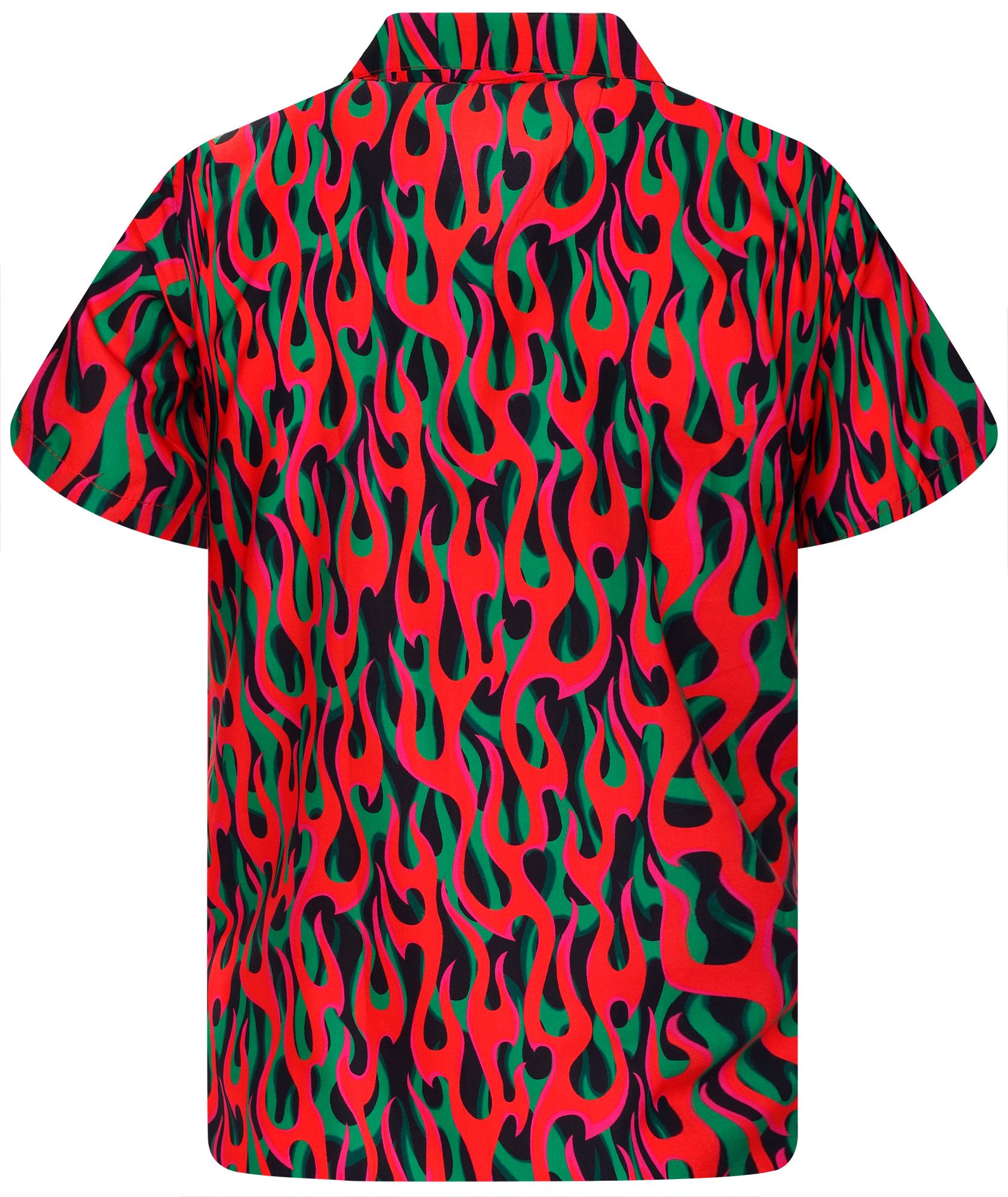 King Kameha Hawaiihemd Flames Allover Funky Hawaii-Hemd Kurzarm Front-Tasch günstig online kaufen