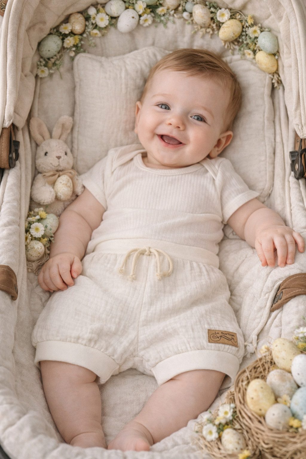 La Bortini Shorts Baby und Kinder Shorts Pumpshorts aus Musselin für Neugeborene (für Neugeborene, Jungen und Mädchen)