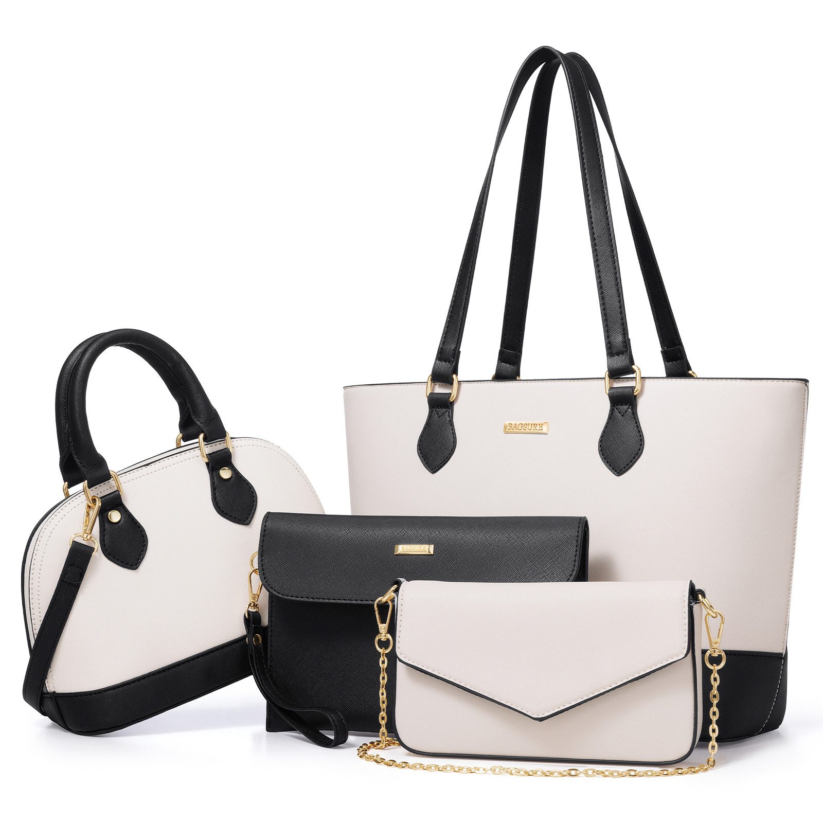 MODFU Henkeltasche Umhängetasche Handtasche Tragetasche Aktentasche Tasche Damen (Schultertasche Arbeitstasche Messenger-Tasche Top Griff Schultergurt, 4-tlg., Freizeittasche, Ledertasche, Unitasche, Bürotasche), für Frau Frauen Jungen Freizeit Arbeit Business Schule Büro Reisen usw