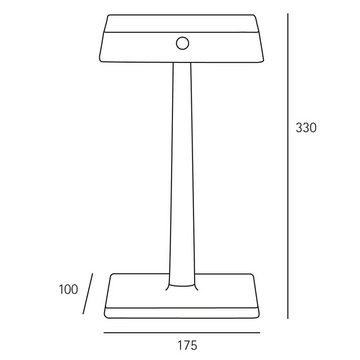 SIGOR LED Tischleuchte Tischleuchte NUINDIE NUCHARGE Schwarz, Dimmbar, 1 LED Platine, 2700 Kelvin