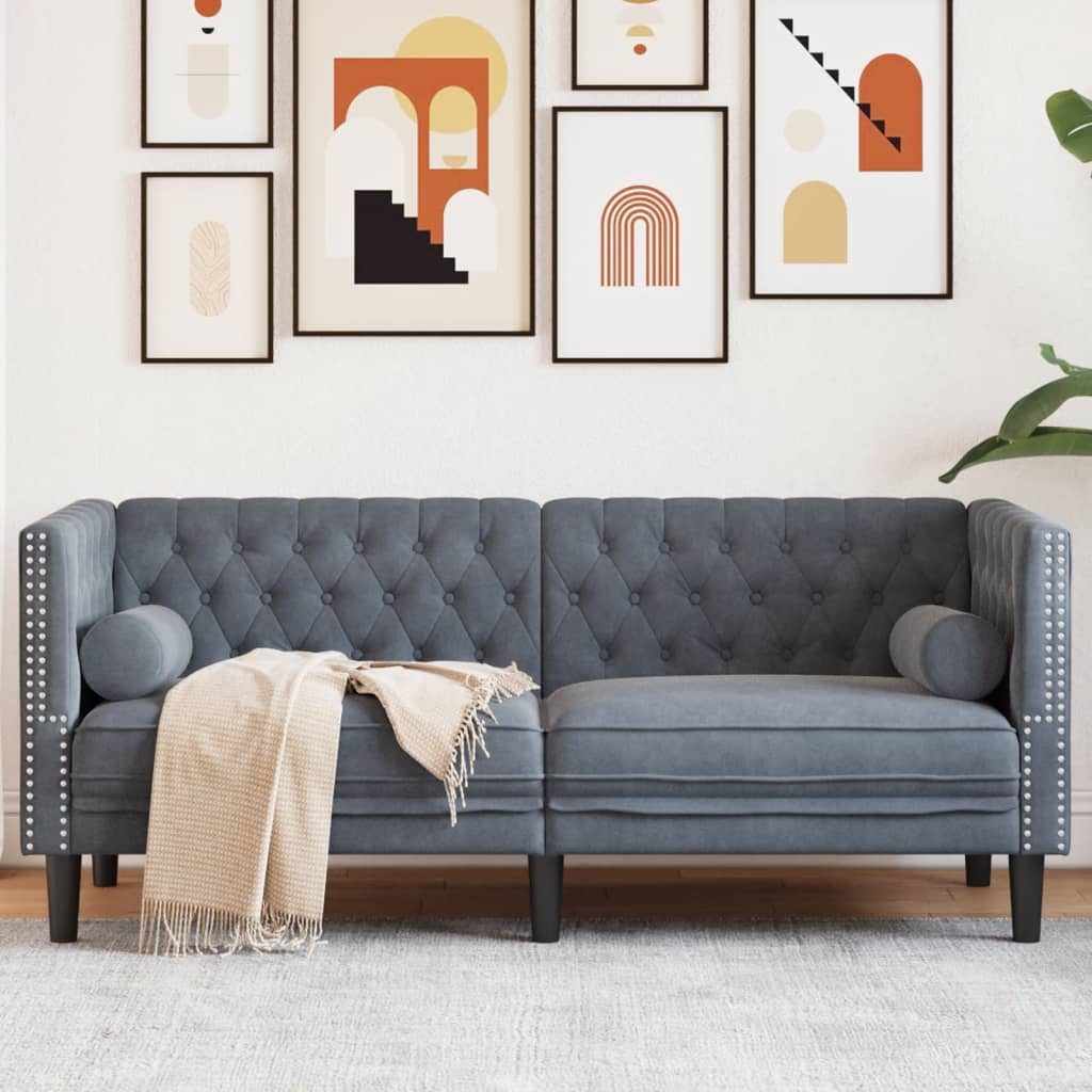 vidaXL Sofa Chesterfield-Sofa mit Nackenrollen 2-Sitzer günstig online kaufen