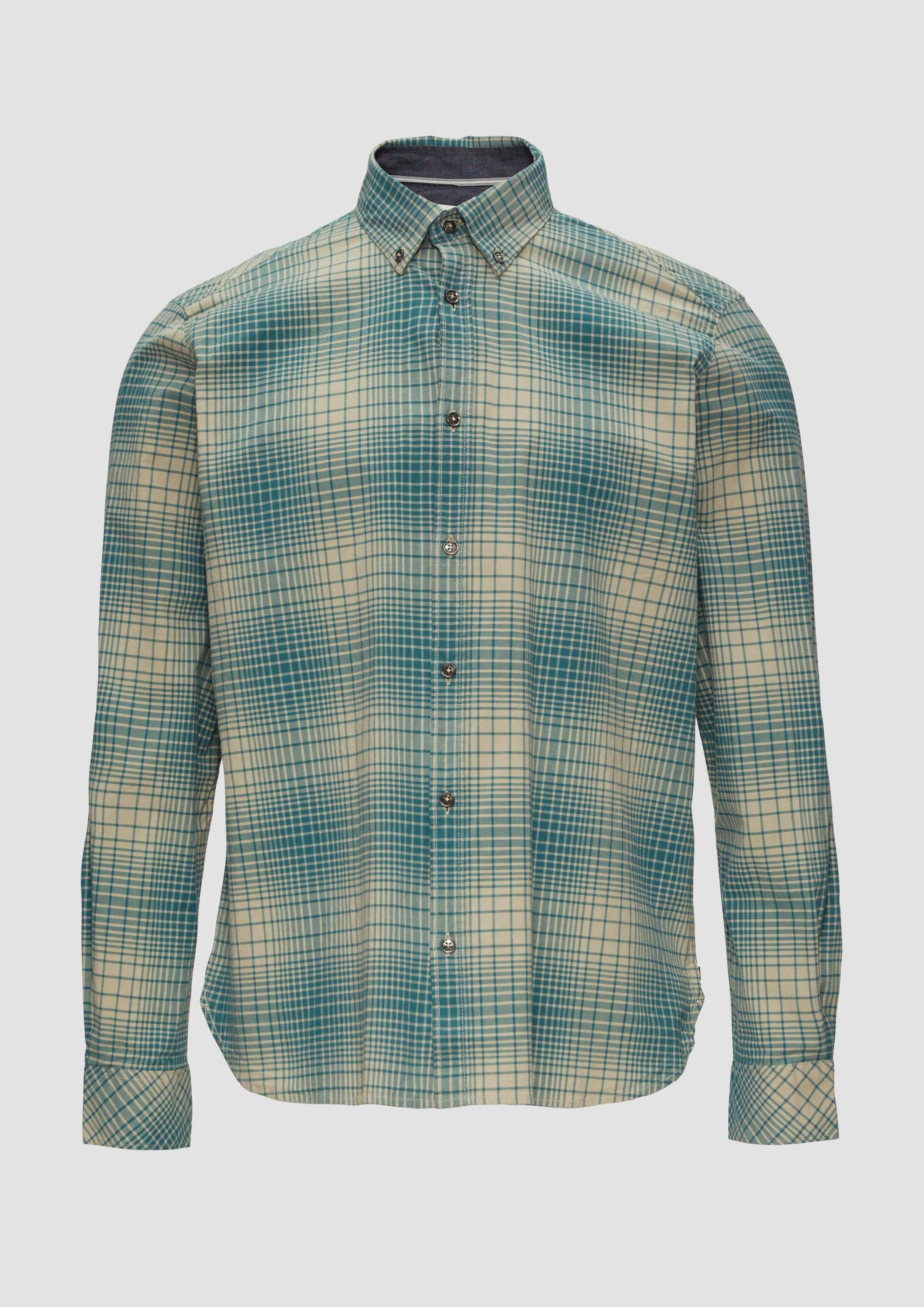 s.Oliver Langarmhemd Hemd Regular Fit: Hemd aus Baumwollstretch mit Button-Down-Kragen