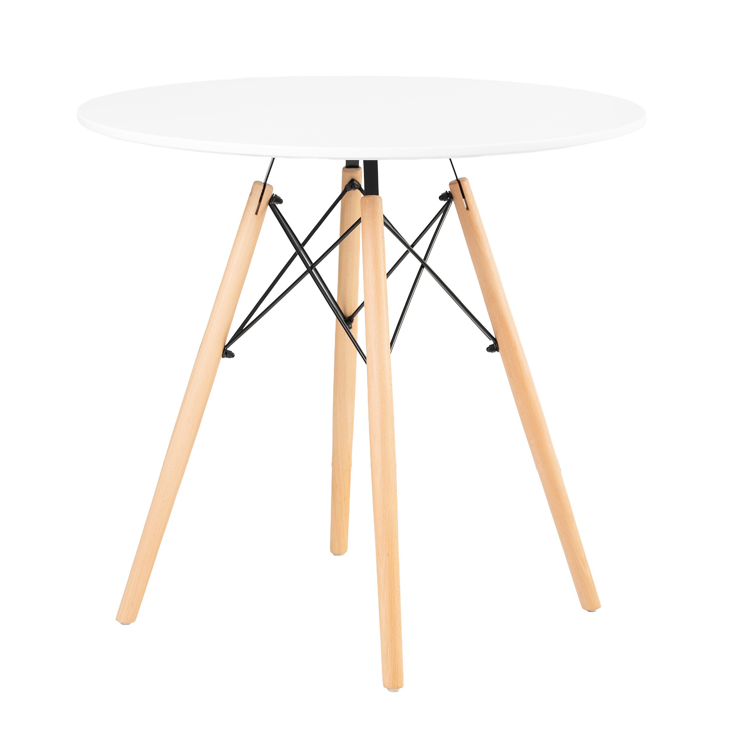 Furnify Esstisch ISLA Runder Tisch 80 cm Skandinavischer Esszimmertisch (Esstisch), mit Holzbeinen