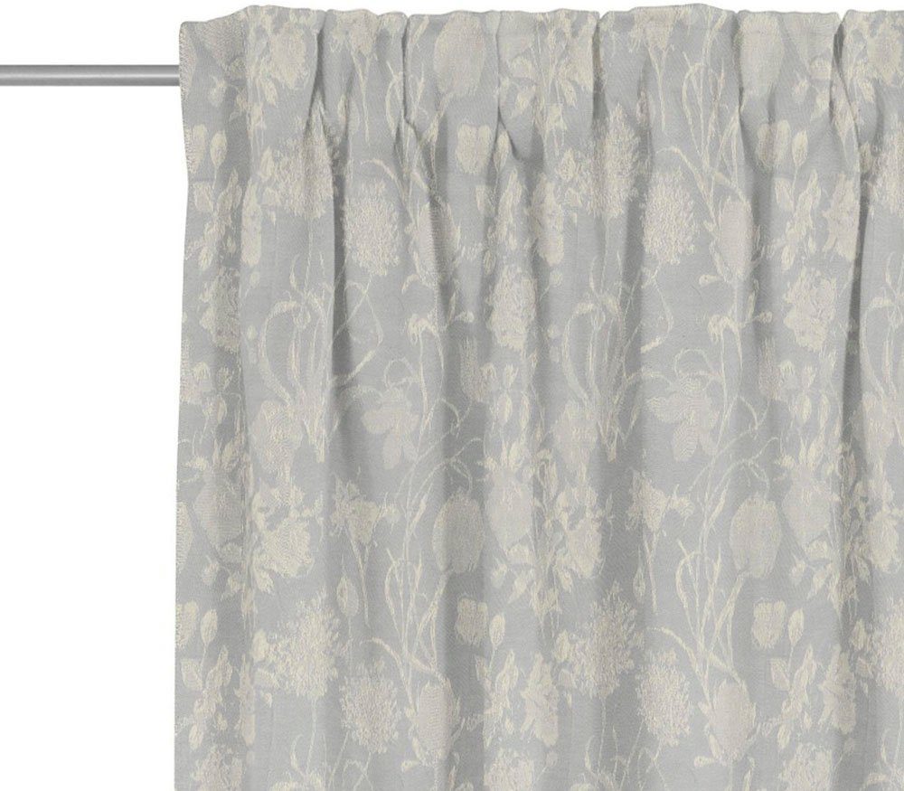 Vorhang Cuvée Flower St), hellgrau Multifunktionsband blickdicht, Adam, Bio-Baumwolle Jacquard, (1 nachhaltig light, aus