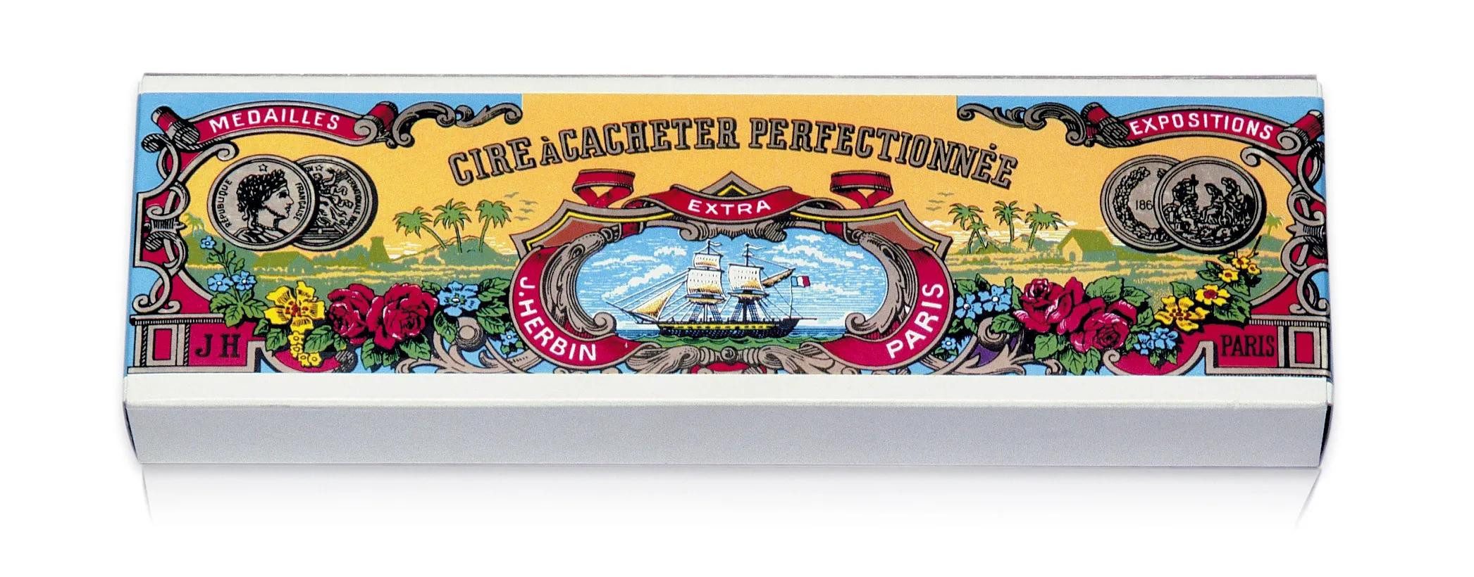 Herbin Stempel Schachtel mit 10 Stangen Siegelwachs - Silber 31105T, Traditionelles Wachs