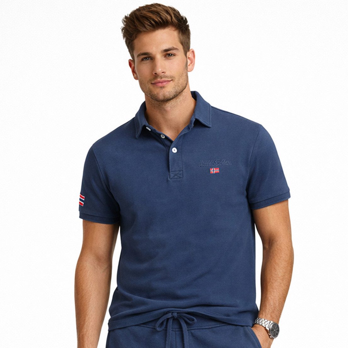 Geographical Norway Poloshirt Herren Poloshirt Kurzarm 100% Baumwolle Piqué Regular Fit