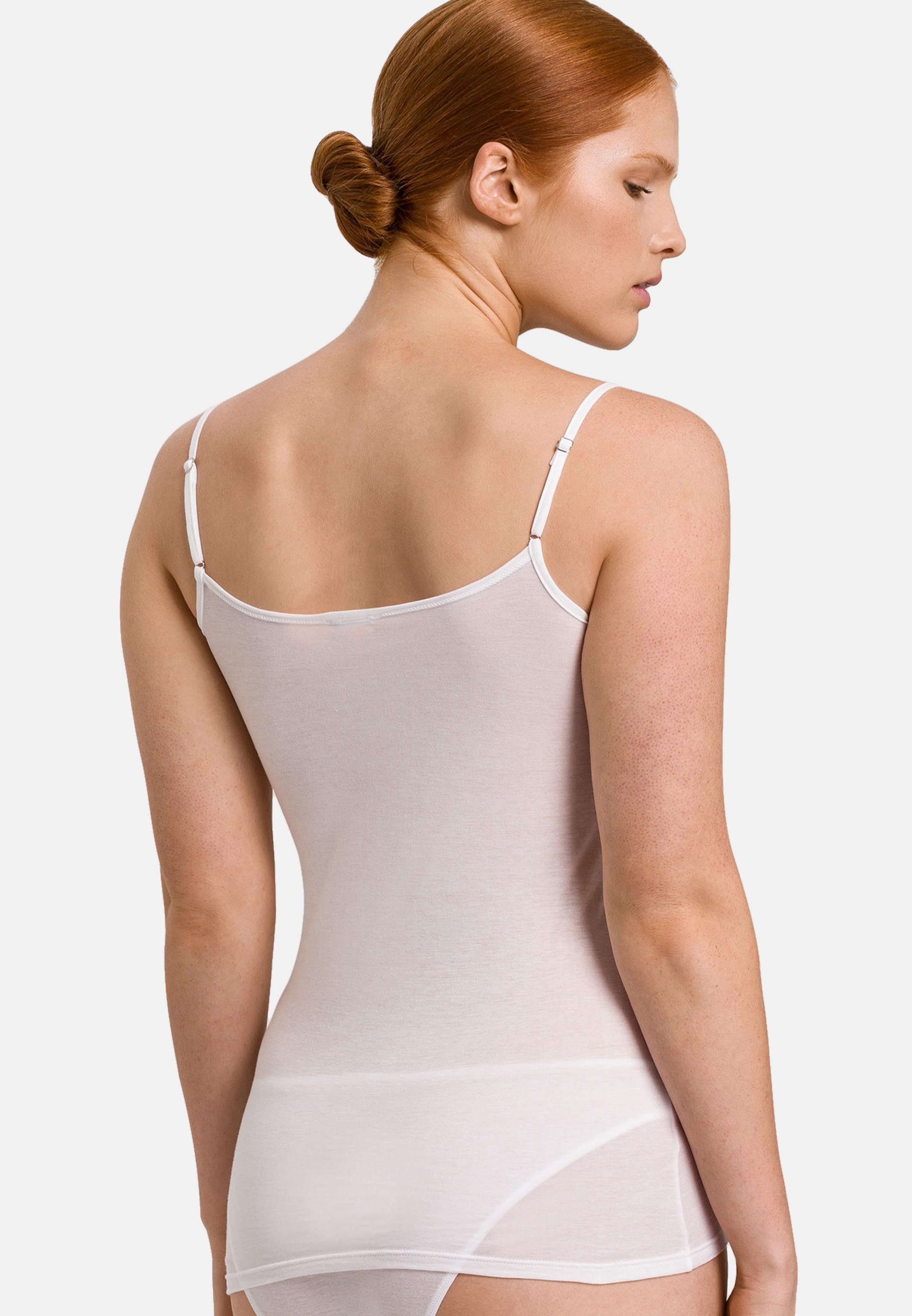 Hanro Unterhemd Ultralight (1-St) Spaghetti Top - Baumwolle - Atmungsaktiv - Aus weichem Baumwoll-Jersey
