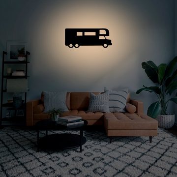 LEON FOLIEN Dekofigur Wohnwagen LED Deko Schlummerlicht Nachtlicht Bus Auto PKW Buche #20