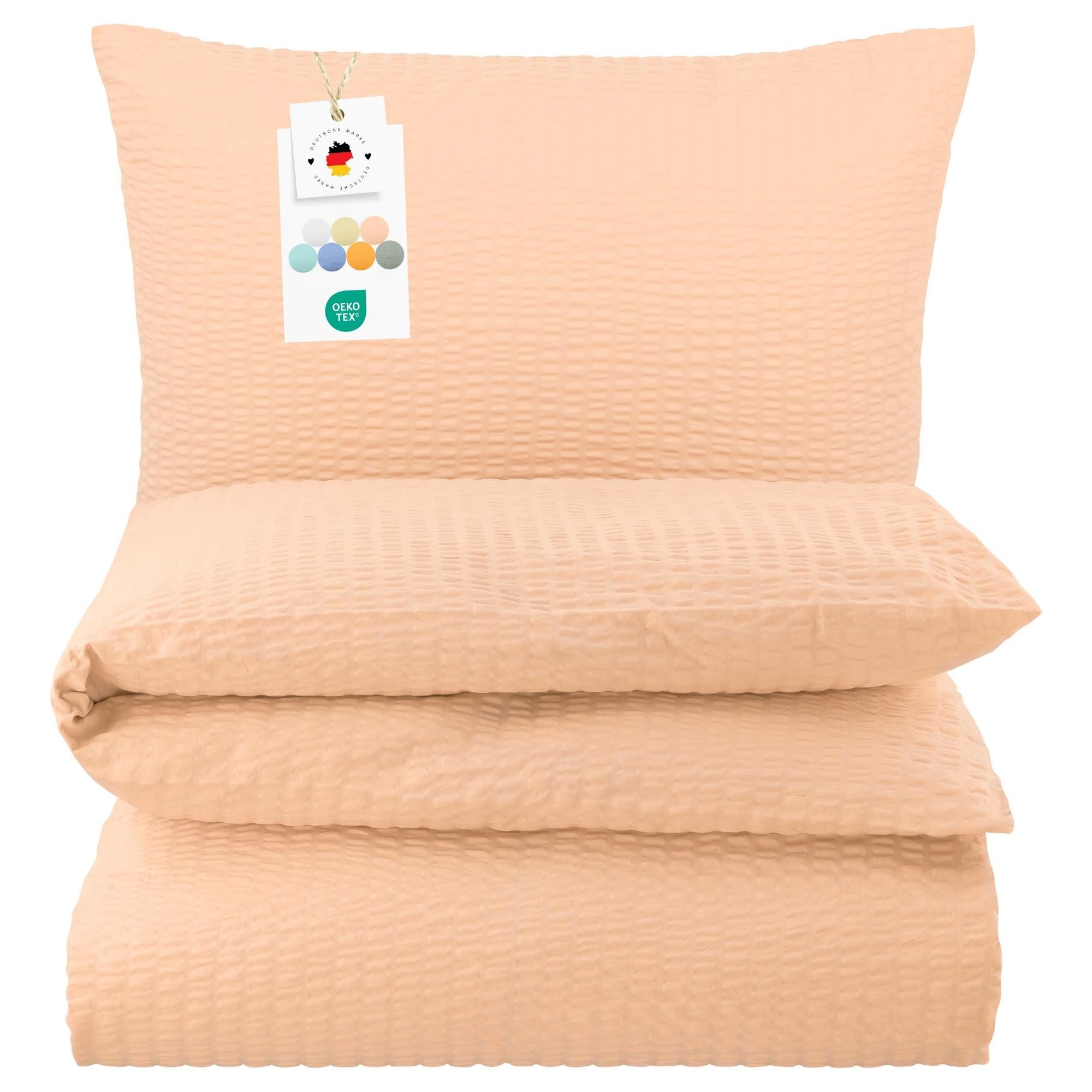 Carpe Sonno Bettwäsche Seersucker 135x200 155x220 Bügelfrei Sommer Bettbezu günstig online kaufen