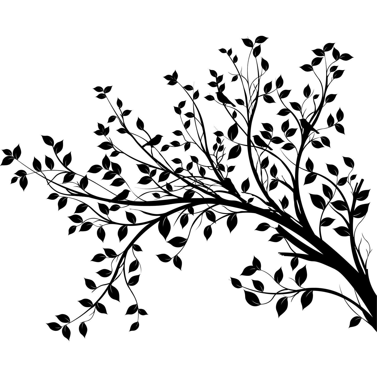 Jumpeak Wanddekoobjekt Frische große Baum Wanddekoration,einfacher Wald grün Blatt Wandbehang, Hergestellt aus Metall,Schwarz,weiß,Gold, Silber,66×53cm