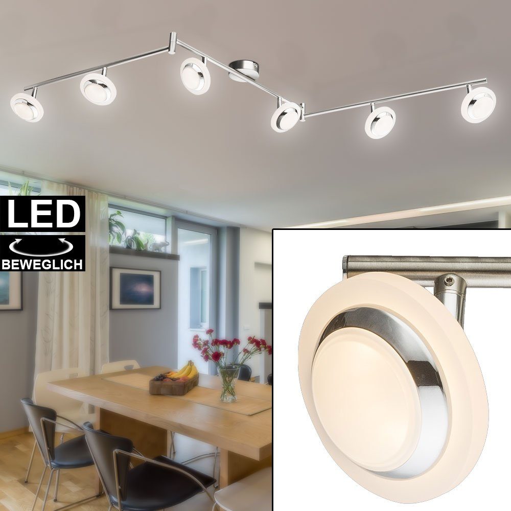 LED Decken Lampe Wohnraum Balken Chrom Leuchte Licht-Schiene verstellbar EEK A+ 