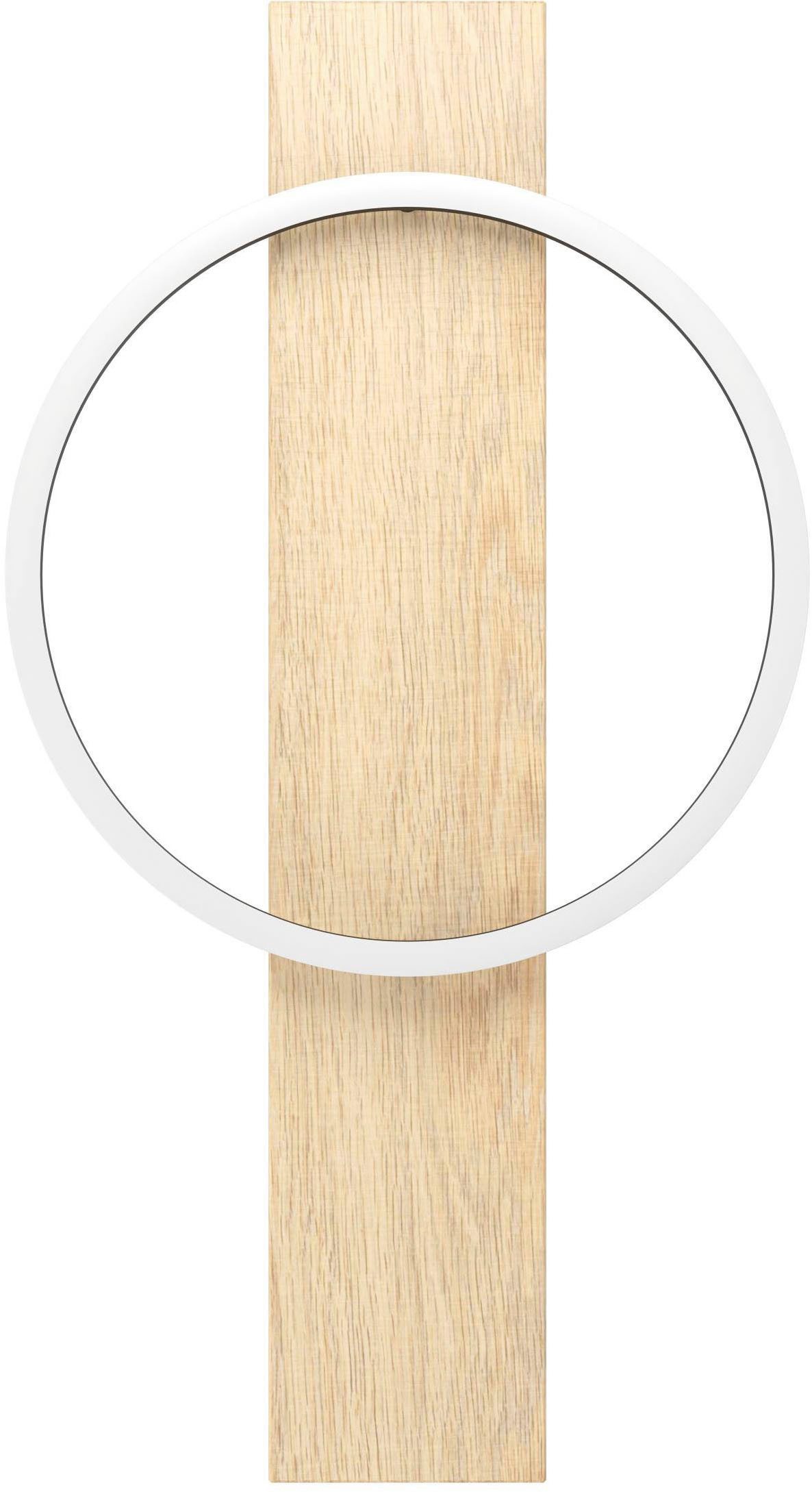 EGLO Wandleuchte Boyal Wandlampe, FSC zerifiziert, Holz, Metall, Flurlampe, Lampe, LED fest integriert, Warmweiß, Wand-/Deckenleuchte - L30 x H56 x AL7,5 cm - schwarz, braun