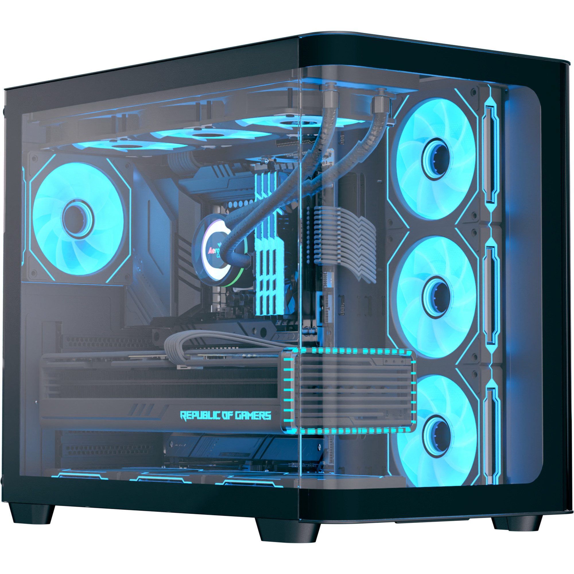 PC-Gehäuse Aerocool P500C-G-BK-v1, Tower-Gehäuse, (Tempered