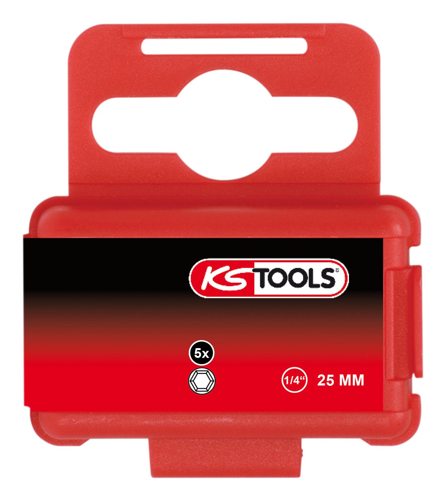 Thumbnail - KS Tools Sechskant-Bit, 5 Stück, 1/4" Innensechskant, 25 mm, Kugelkopf, 1/4", 5er Pack