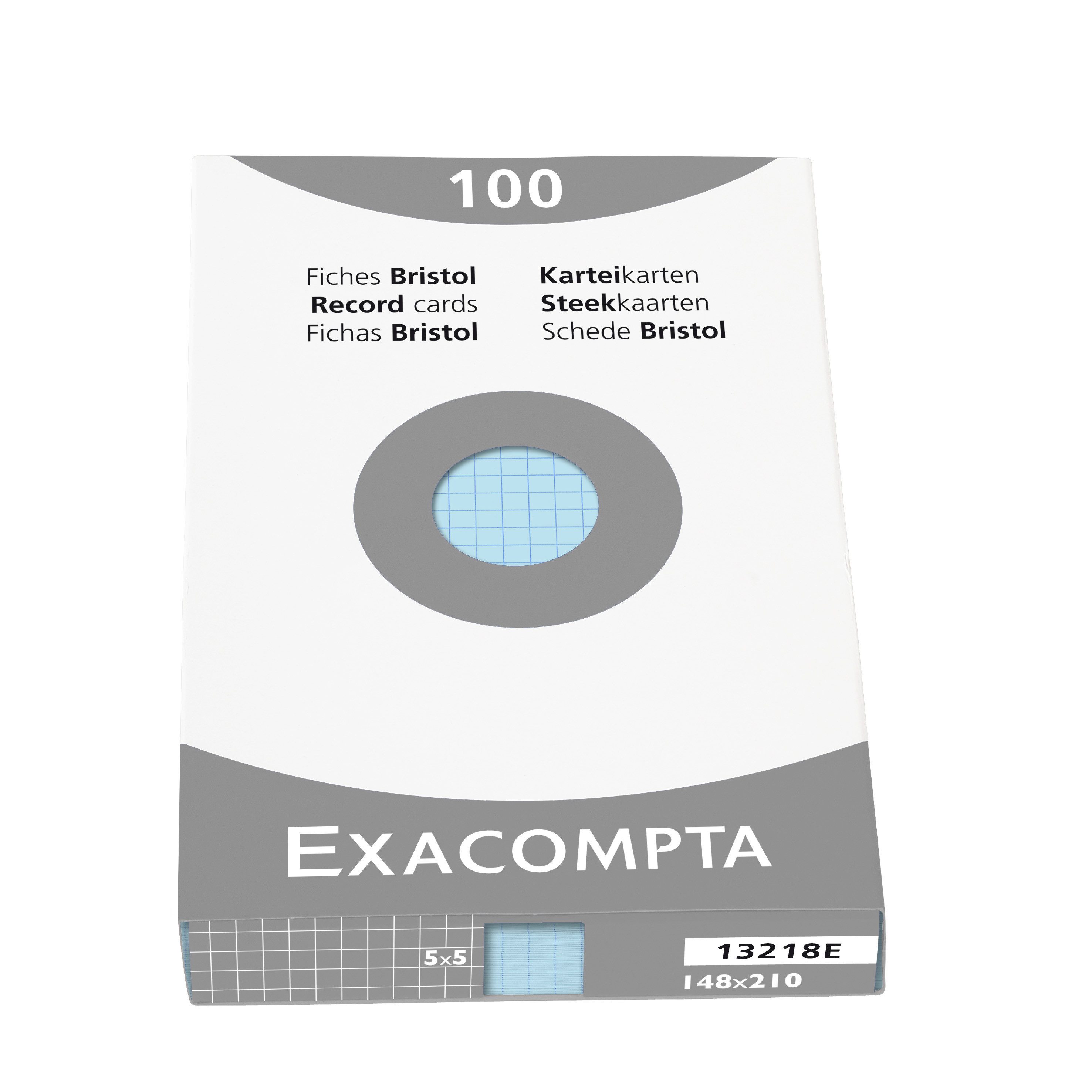 EXACOMPTA Karteikarten Exacompta Karteikarten A5 kariert blau 100St