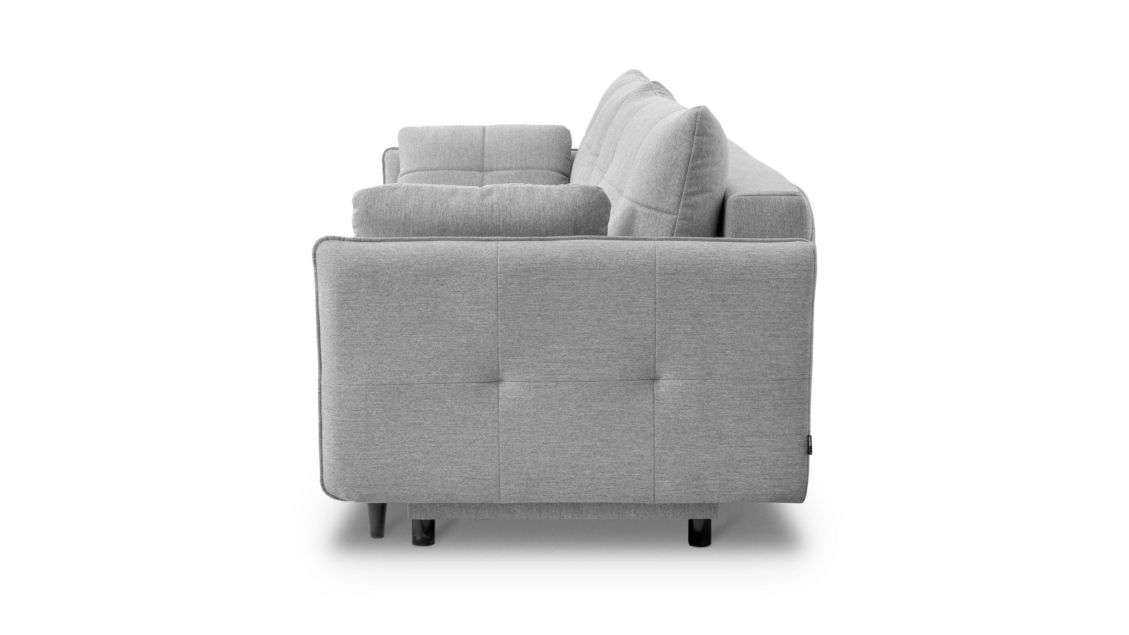 3-Sitzer Arria Wohnzimmer Siblo - bequemes - Sofa - Sofa Das Bettzeugbehälter elegantes mit Dreisitzer-Sofa Schlaffunktion - Grau