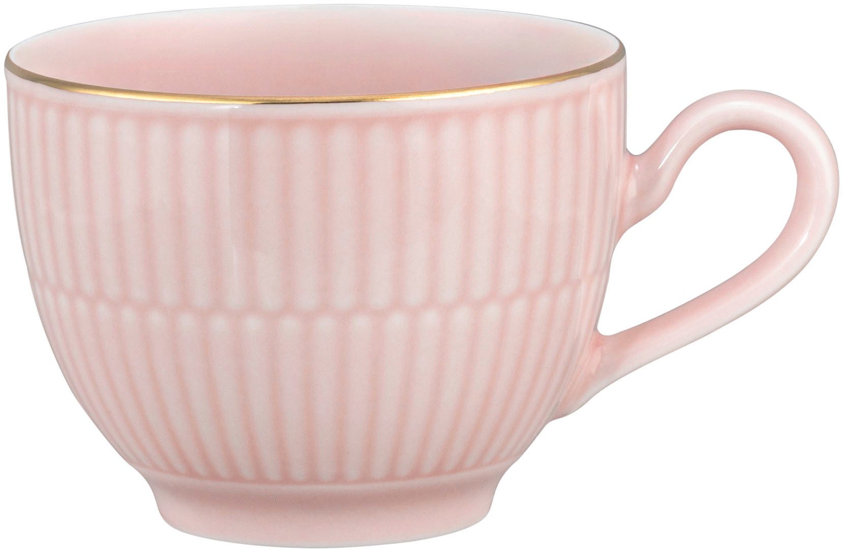 Seltmann Weiden Tasse Amina, 1-tlg., Porzellan, Kaffeetasse aus Porzellan mit Relief und edler Goldumrandung