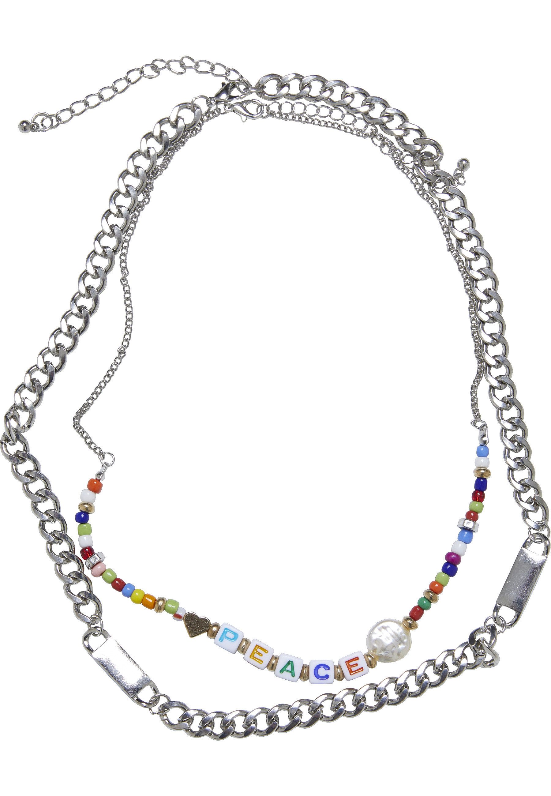 URBAN CLASSICS Edelstahlkette Urban Classics Unisex Peace Bead Layering Nec günstig online kaufen