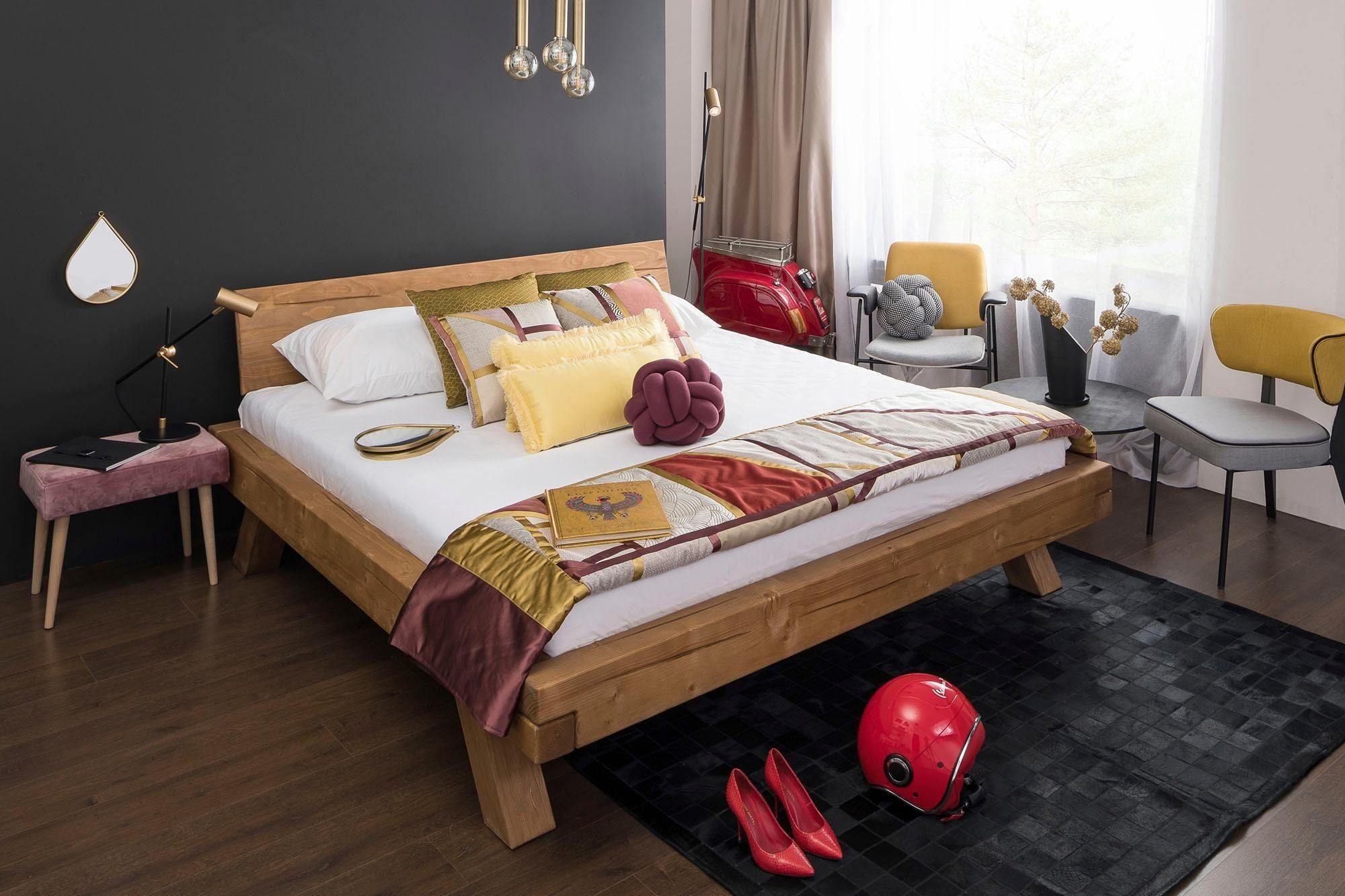 SalesFever Massivholzbett "Eik Naturbelassenes Bett" Landhaus-Charme trifft günstig online kaufen