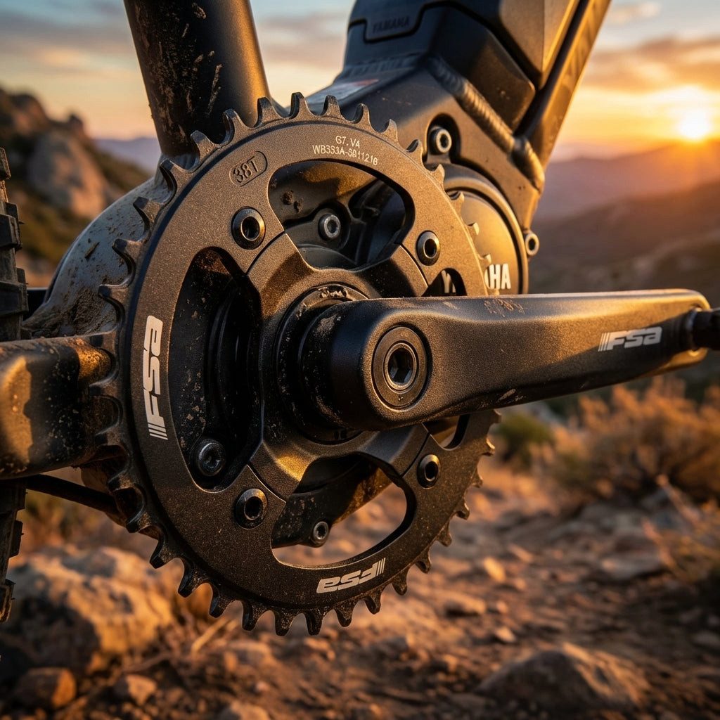 Yamaha FSA E-Bike Kettenblatt 38 Zähne für Yamaha Antrieb, 104 mm Lochkreis, E-Bike Akku